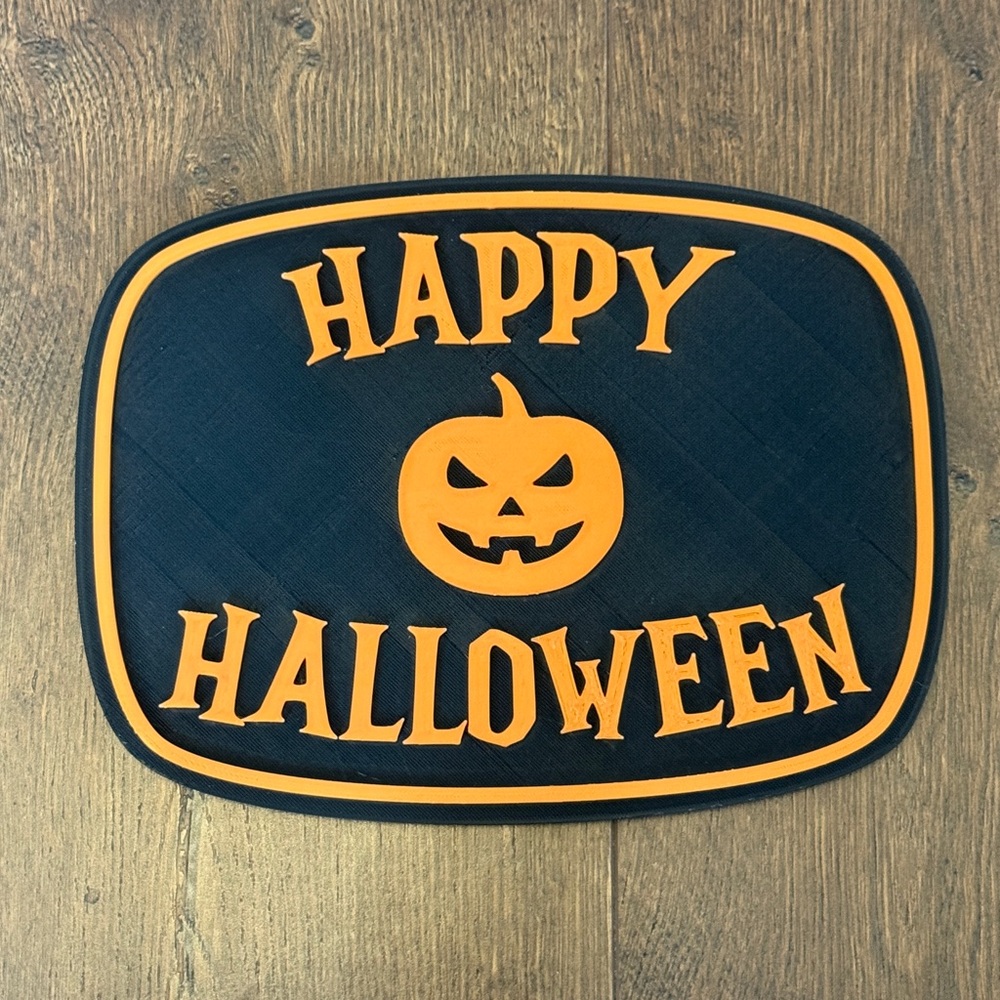 Happy Halloween Pumpkin Wall Plaque